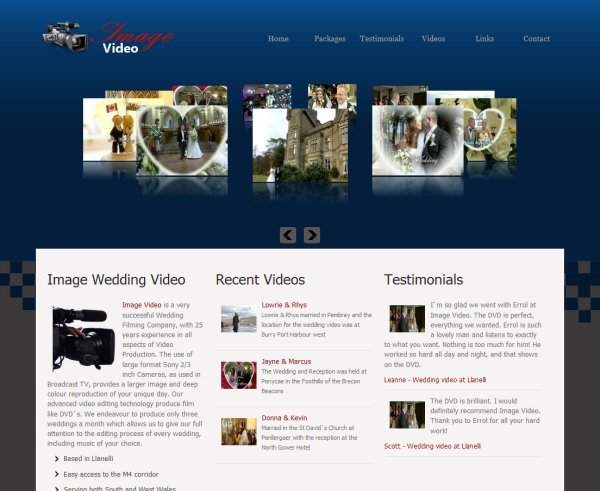 Screenshot of Image Video in South Wales website