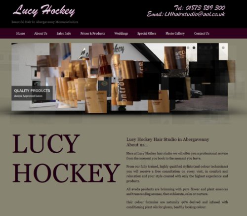 Screenshot of Lucy Hockey Hair Studio website